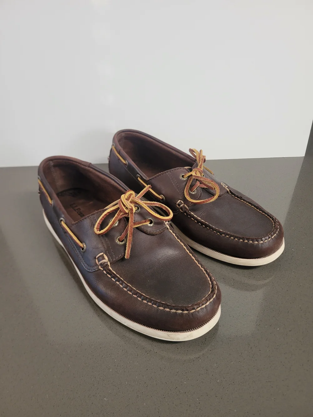 L.L. Bean Casco Bay Leather Boat Shoes - Men's Size 10.5 EE (Wide)